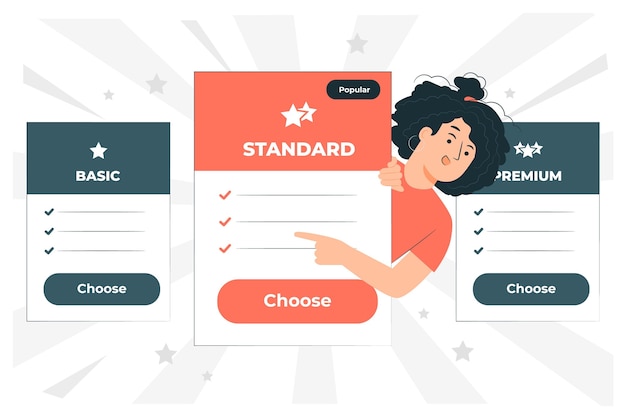 Free vector pricing plans concept illustration